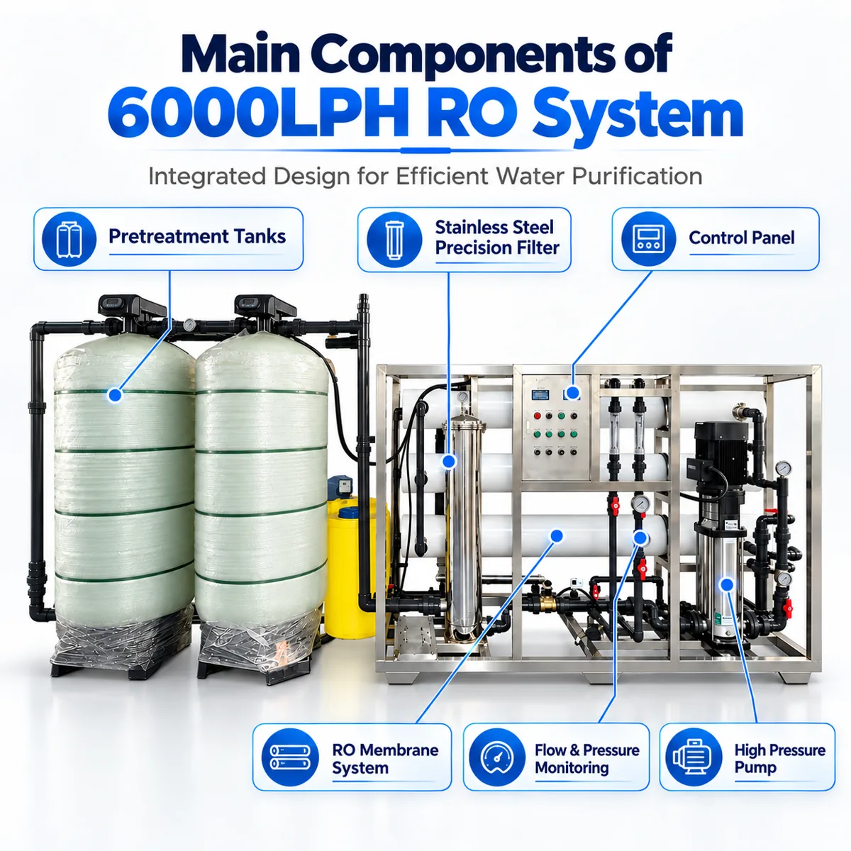 6000 LPH Industrial RO System — catalogue illustration
